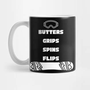 Lispe Snowboard Butters Grips Spins Flips Mug